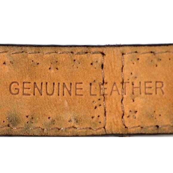 Michael Kors STUDS CROCO BROWN GENUINE LEATHER 1"Wd CASUAL WOMEN'S BELT Sz M (R9 - Picture 9 of 12